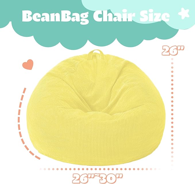 HABUTWAY 2 FT Bean Bag Chair, Giant Bean Bag Chairs, Big Bean Bags - Image 2