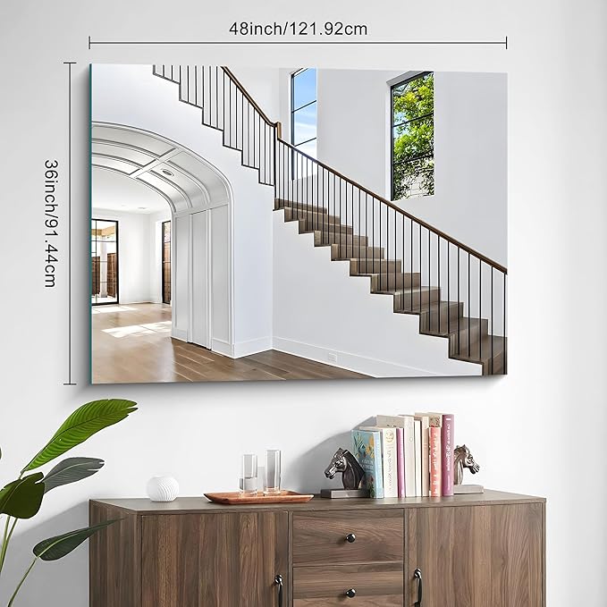 36x48 Inch Frameless Mirror, Frameless Bathroom Mirror - Image 3
