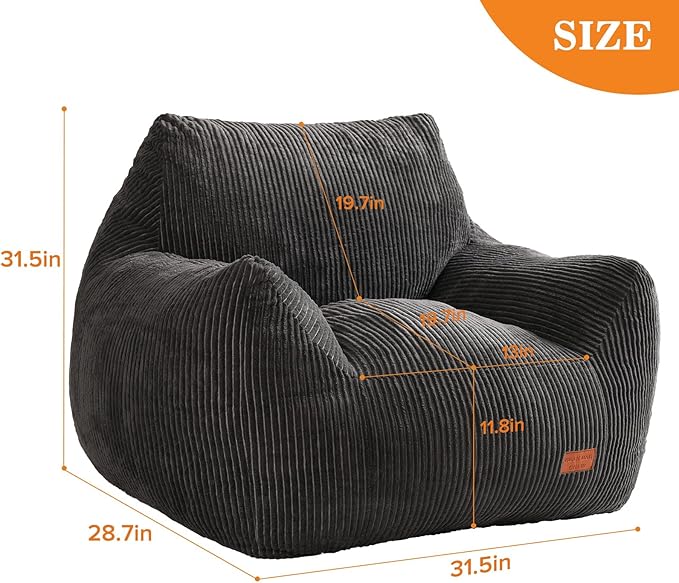 Big Bean Bag Chair for Adults & Kids, Ultra Soft Living Room Bean Bag - Image 2