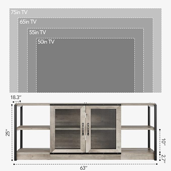GarveeHome Farmhouse TV Stand for 65/75 Inch TVs, Entertainment Center - Image 7