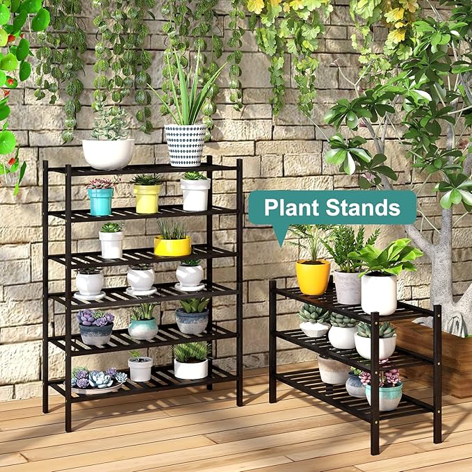 3-Tier Black Bamboo Shoe Rack for Entryway, Stackable | Foldable | Natural - Image 7