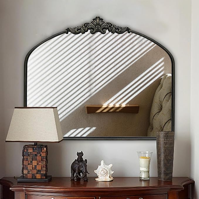 WAMIRRO Arched Mirror, Antique Brass Mirrors - Image 7