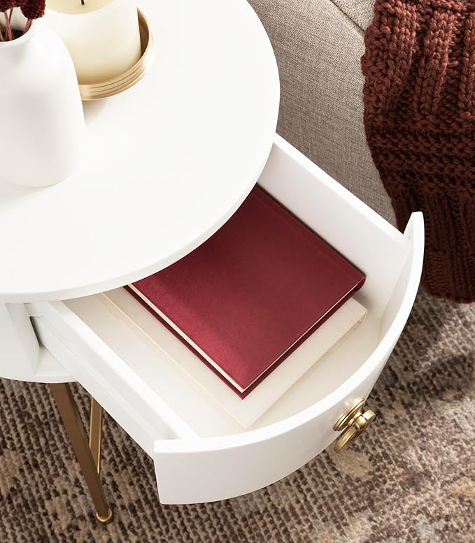 Kate and Laurel Decklyn Decorative Glam Round Side Table, Modern Circle Living - Image 5