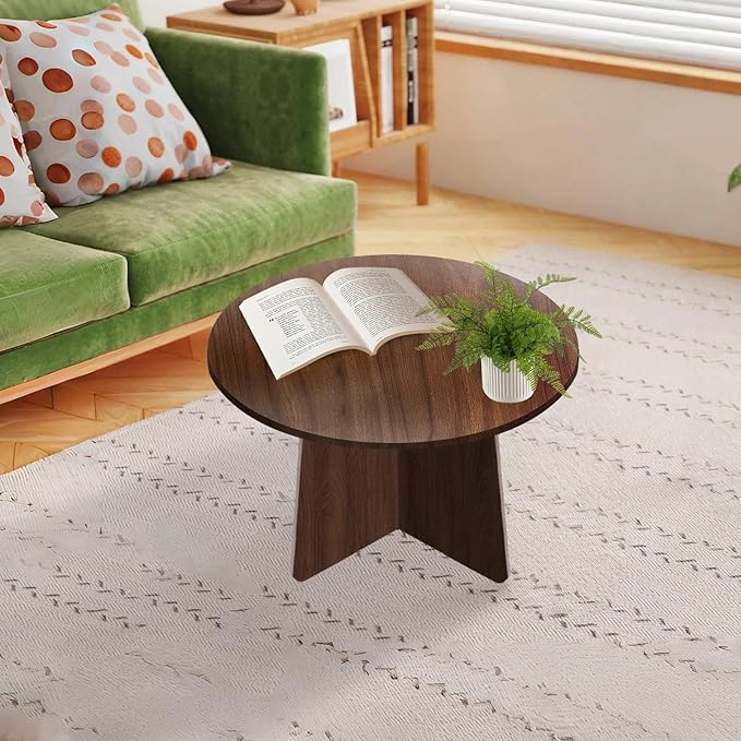 Wood End Table, Round Side Tables Living Room, Small End Tables - Image 2