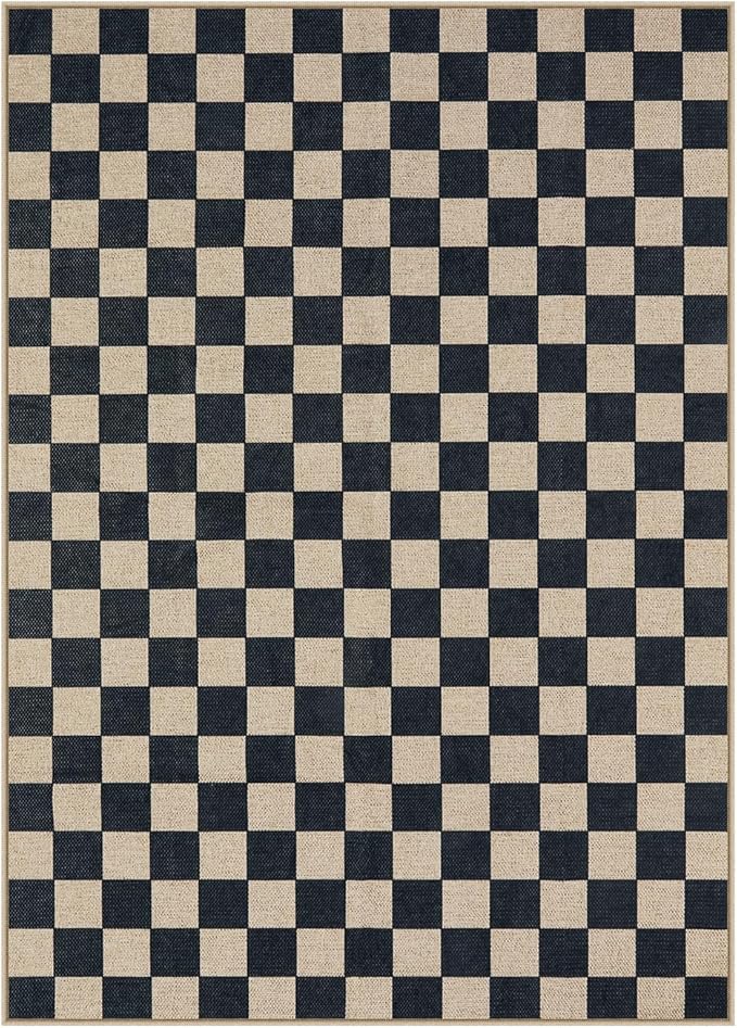 Lahome Checkered Easy Jute Outdoor Rug, 5x7 Farmhouse Rugs - Image 8