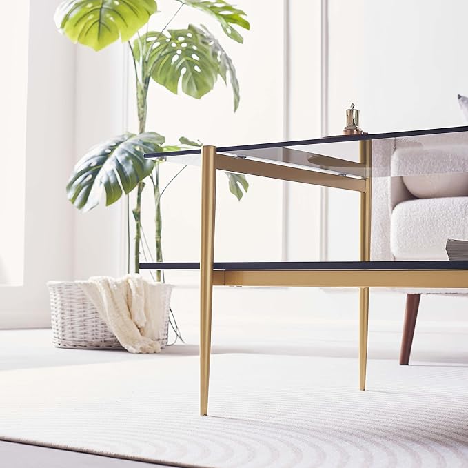Rectangle Coffee Table for Living Room, Mid-Century Modern Design, L41 x W21 x - Image 5