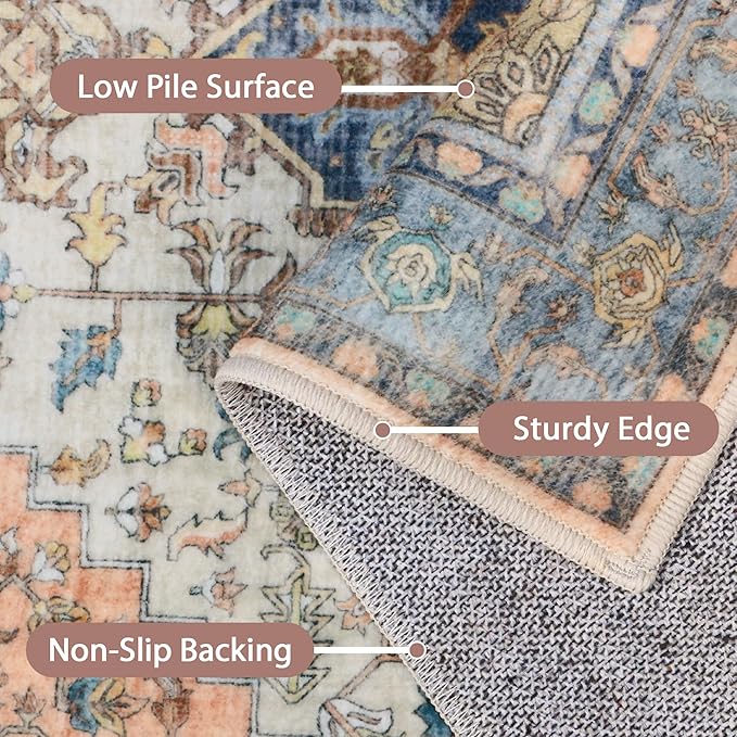 GENIMO 2x10 Runner Rugs for Hallway, Machine Washable Non Slip Vintage Rugs - Image 5