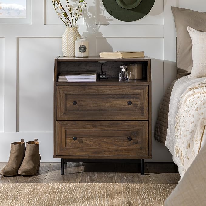 Florence 22 Inch 2 Drawer Open Top Side Table - Image 4
