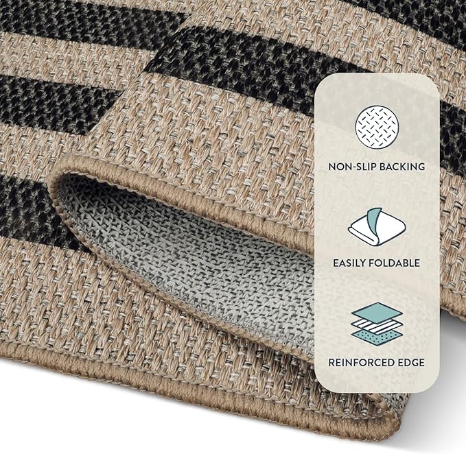 Lahome Modern Geometric Easy Jute Dining Room Rug, 5x7 Modern Rugs - Image 5