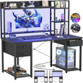Aheaplus LED Gaming Desk with Hutch, 47.2'' Computer Workstation by Aheaplus