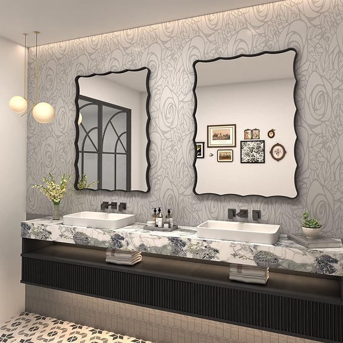 24x36 Matte Black Mirror, Rectangle Bathroom Mirror - Image 6