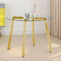 Round Dining Table for 4 Modern 36" Round Glass Dining Table Kitchen Table by LynginsCreativeLife