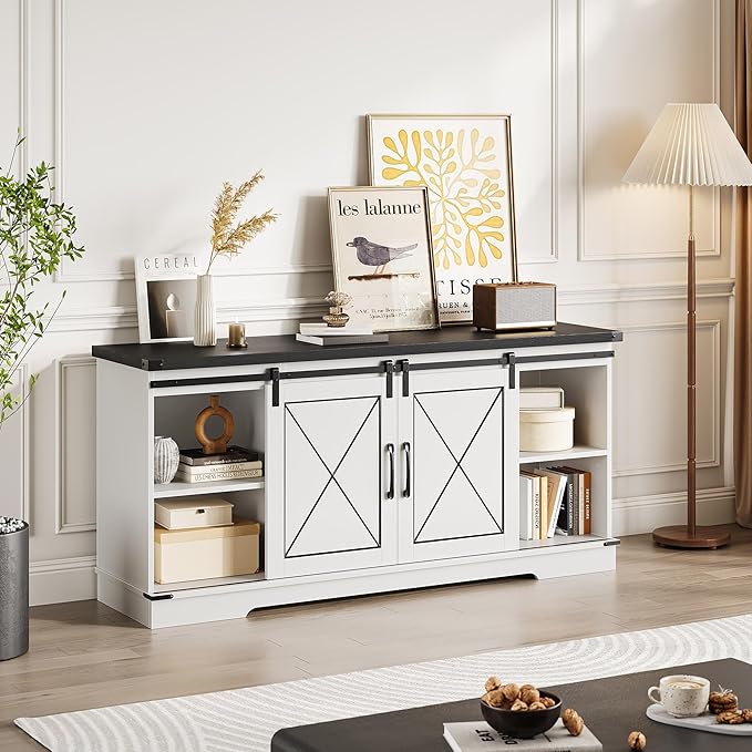 CABIHOME Farmhouse TV Stand and Entertainment Center - Image 8