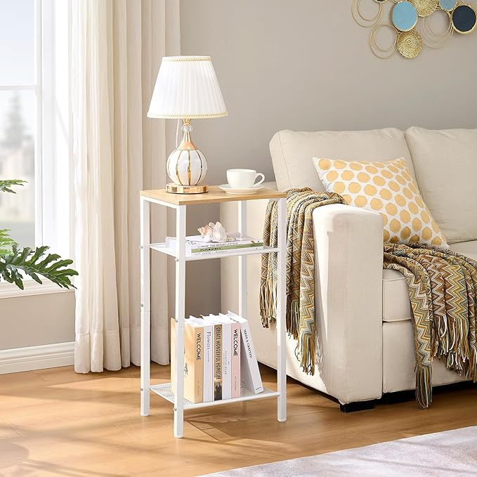 Hoctieon 2-Set 3 Tier End Table, Telephone Table Set of 2, Tall Side Table - Image 9