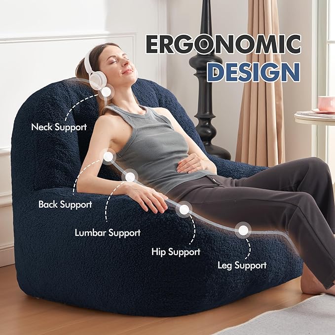 Homguava Bean Bag Chairs for Adults, Giant Beanbag Couch Adult Bean Bag Chair - Image 3