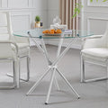 Kitchen Table for 2 Modern 36.6" Round Glass Table Small Tables by LynginsCreativeLife