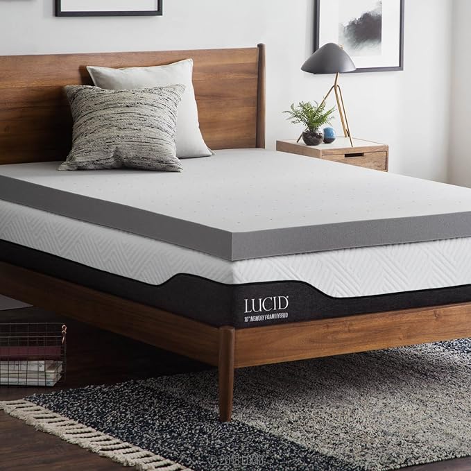 Lucid 4 Inch Bamboo Infused Memory Foam Mattress Topper by Lucid