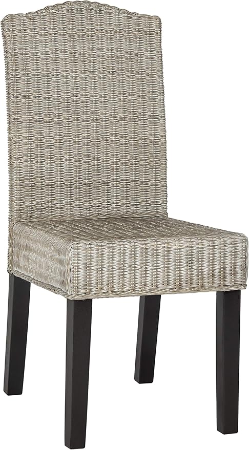 SAFAVIEH Home Collection Odette Grey Wicker Dining Chair - Image 3
