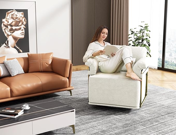 KEIKI Modern Comfy Swivel Accent Reading Chair - Image 5