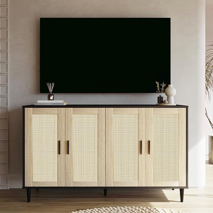 Black Buffet Sideboard, Kitchen Storage Cabinet - Image 6