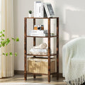4 Tier Tall Wooden Bookshelf by YUFAM