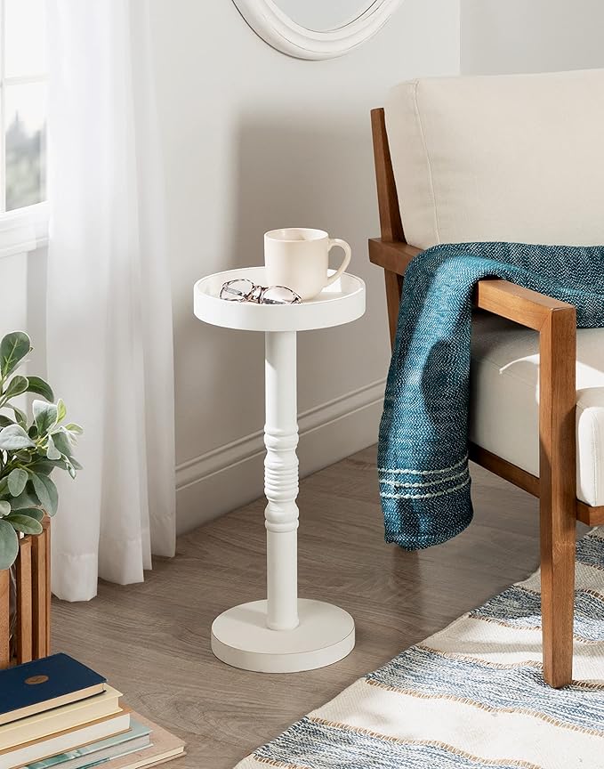 Kate and Laurel Bellport Farmhouse Drink Table, Decorative Coastal Cocktail - Image 2