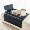Bamboo Sofa Arm Tray, Anti Falling Couch Arm Tray Armrest Table by LOVYANXUE