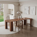 118" Extendable Dining Table for 6-10 Person, Wooden Folding Narrow Dining Room by Curtainboro