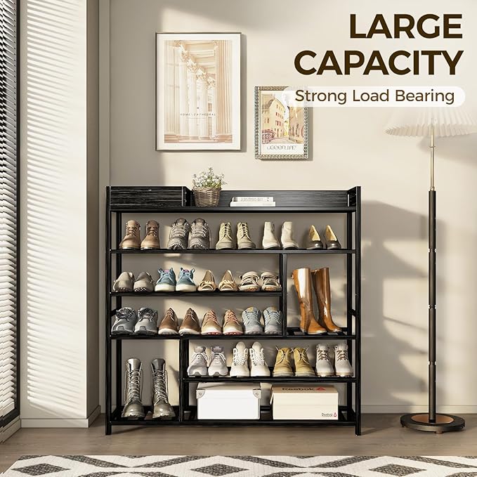 Bamworld Shoe Rack for Front Door Entrance Bamboo Shoe Organizer - Image 5