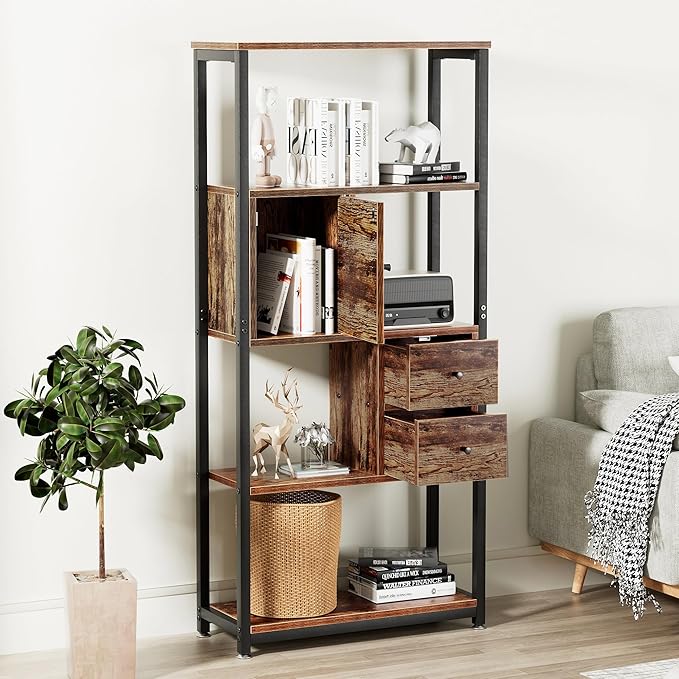 VECELO 5-Tier Bookshelf, Bookcase - Image 8