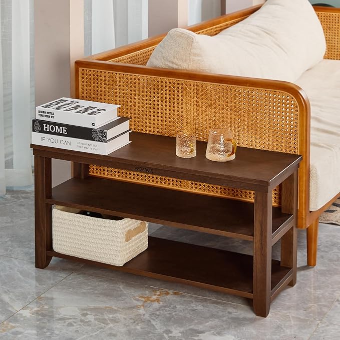 Shoe Rack Bench, 2-Tier Wood Heavy Duty Shoe Organizer Shelf - Image 9