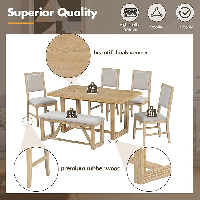 Ball & Cast 6-Piece Dining Table Set - Image 6