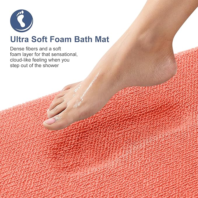 OLANLY Thick Memory Foam Bath Mat Rug 24x16, Extra Soft Absorbent Bathroom Rug - Image 2