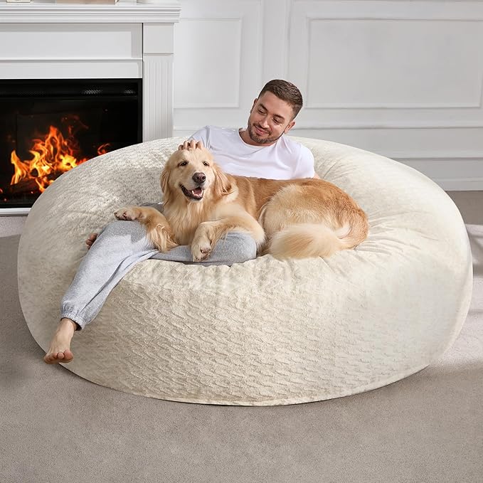 Hobestluk 6ft Bean Bag Chairs for Adults Large Beanbag Chair - Image 3