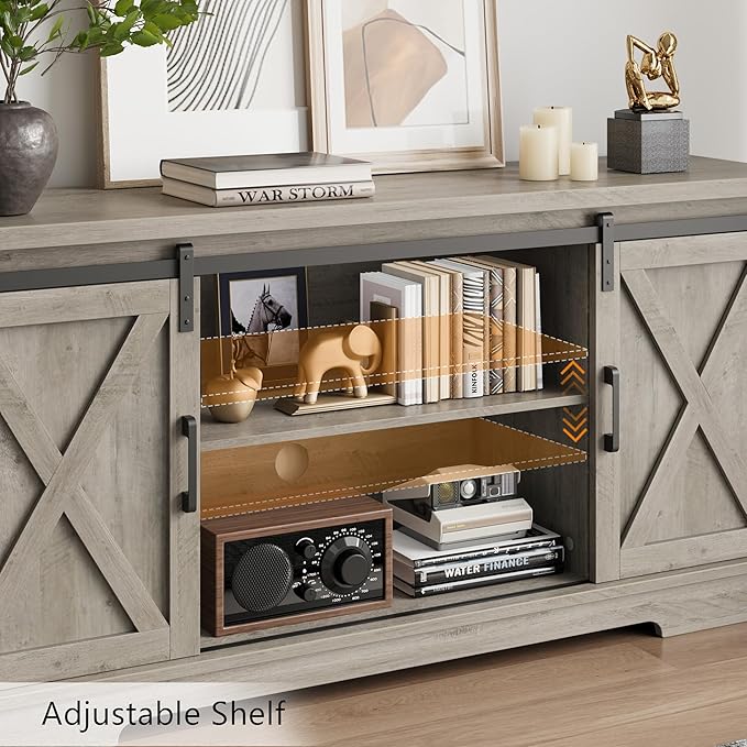 CABIHOME Farmhouse Tv Stand for 65 Inches TVs, Entertainment Center - Image 5