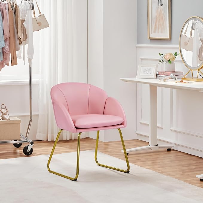 Yaheetech Modern PU Leather Armchair, Flower Shaped Makeup Chair Vanity Chair - Image 5