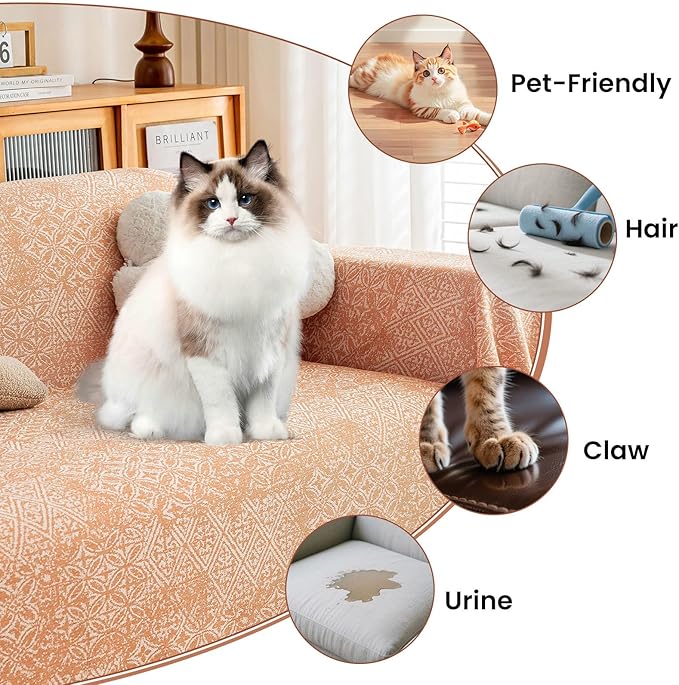 STACYPIK Boho Sofa Cover for Pets, Washable Dogs Protector for Living Room - Image 2