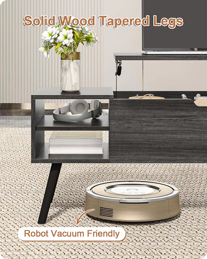 ALINE FURNITURE Gray Coffee Table Lift Top - Image 4
