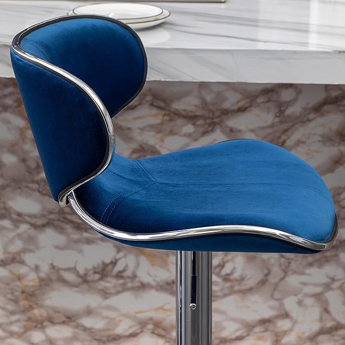 Roundhill Furniture Masaccio Velvet Upholstered Adjustable Swivel Barstool - Image 15