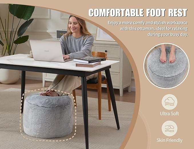 Pouf Ottoman Foot Rest 20"x15" Footstools and Ottomans Small - Image 6