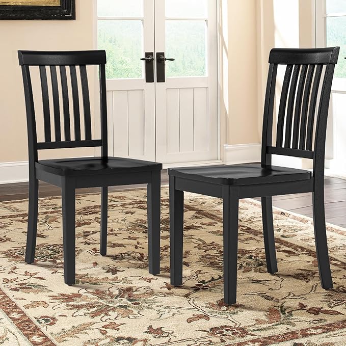 COLAMY Wooden Dining Room Chairs Set of 2, Spindle High Back Windsor Kitchen by COLAMYINC