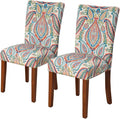 HomePop Parsons Classic Upholstered Accent Dining Chair, Colorful Paisley by HomePop