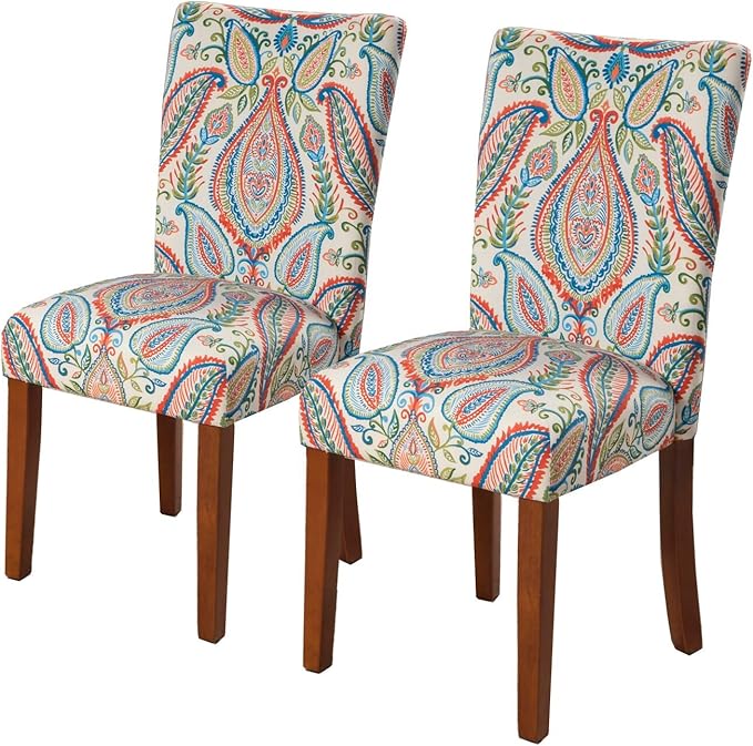 HomePop Parsons Classic Upholstered Accent Dining Chair, Colorful Paisley by HomePop