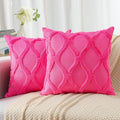decorUhome Throw Pillow Covers 24x24 Inch Set of 2, Soft Plush Faux Fur Wool by decorUhome