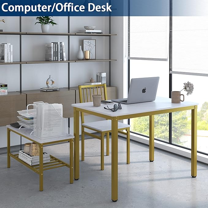 Teraves Dining Table Set for 4/Computer Desk, Kitchen Table - Image 4
