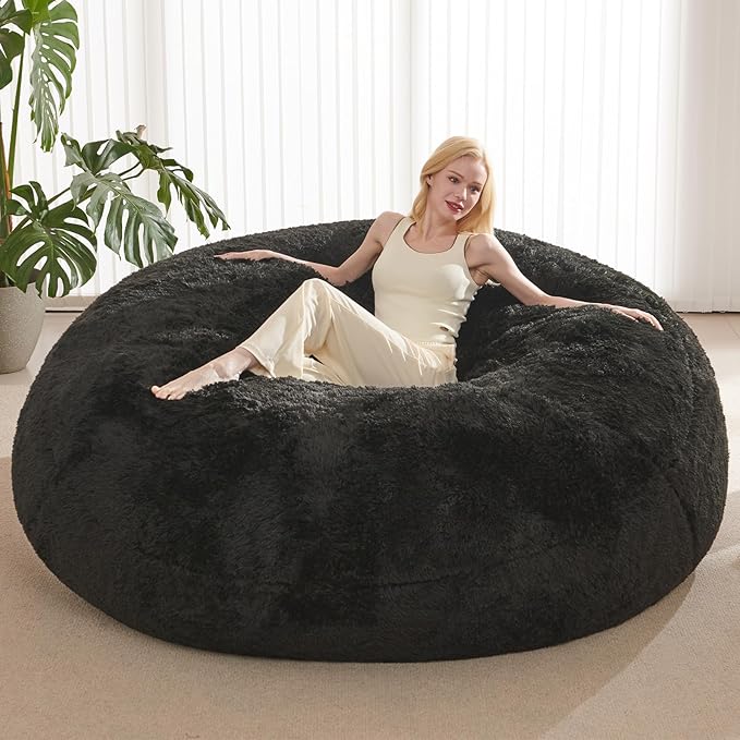 Bean Bag Cover, Fluffy Beanbag Chairs Cover Only, Stuffed Animal Storage Bean by Unknown
