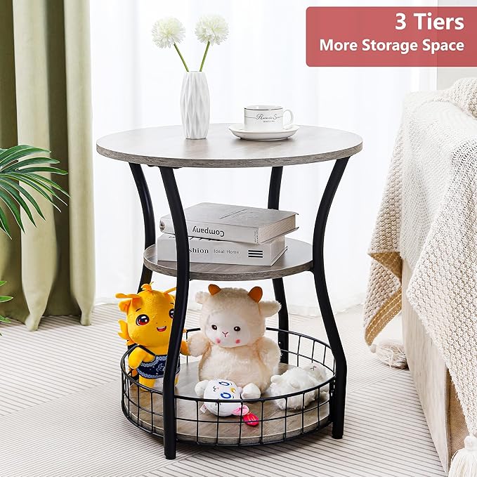 Small Side Table Round End Table - Image 7