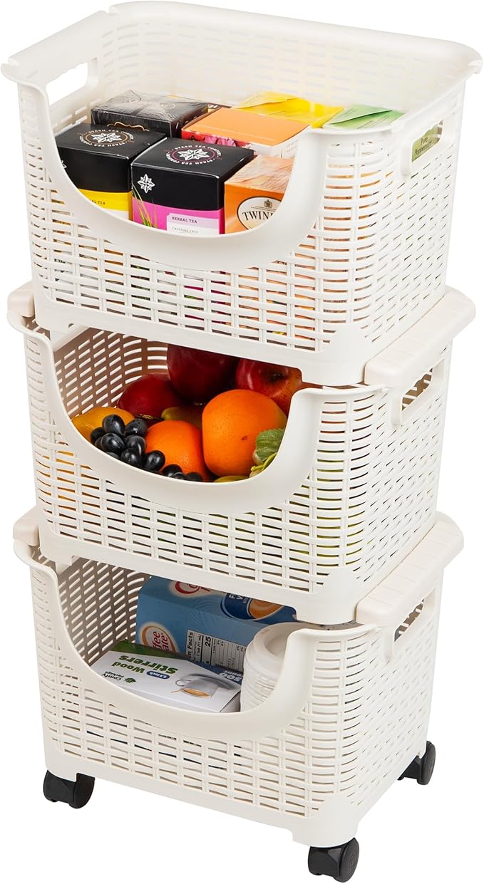Mind Reader Plastic Storage Cart, Kitchen Storage, Toy Storage, 14.75" L x 11" - Image 5