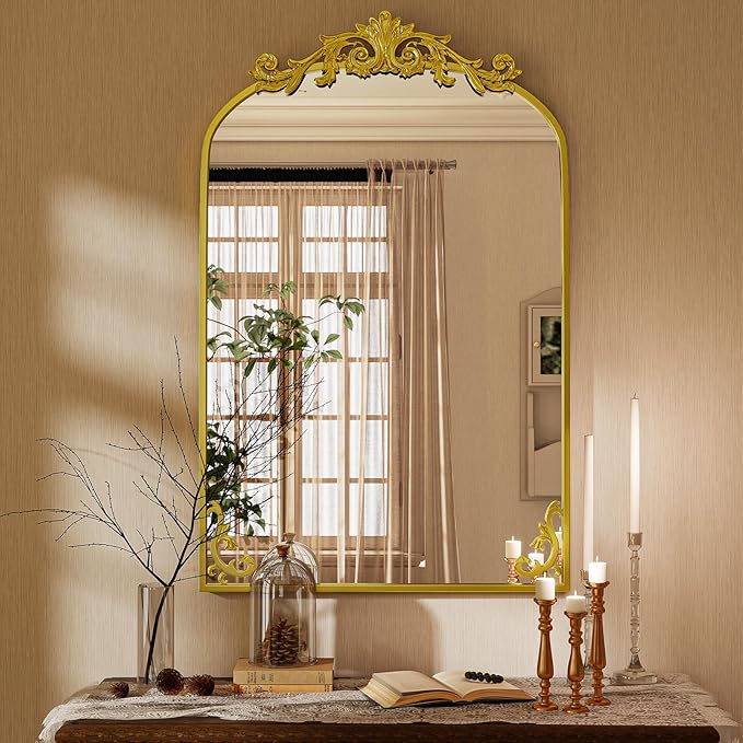 26x38 inch Vintage Arched Bathroom Mirror - Image 2