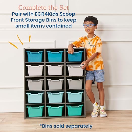 ECR4Kids Streamline 15 Cubby Tray Storage Cabinet, Classroom Furniture - Image 5